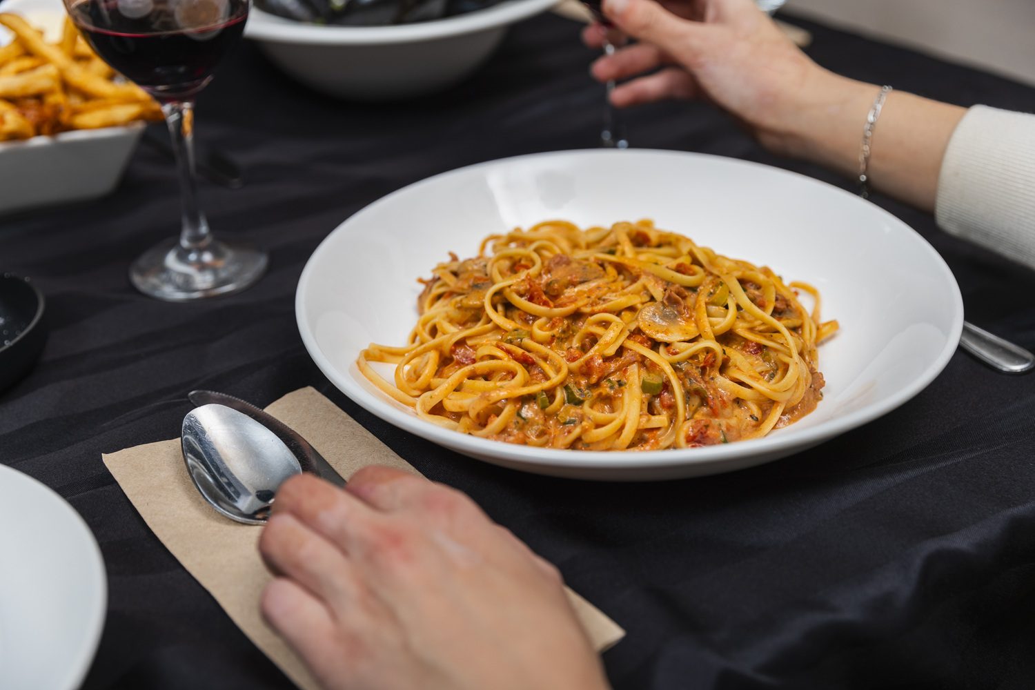 Des pâtes au restaurant le St-Antoine de Ste-Flore