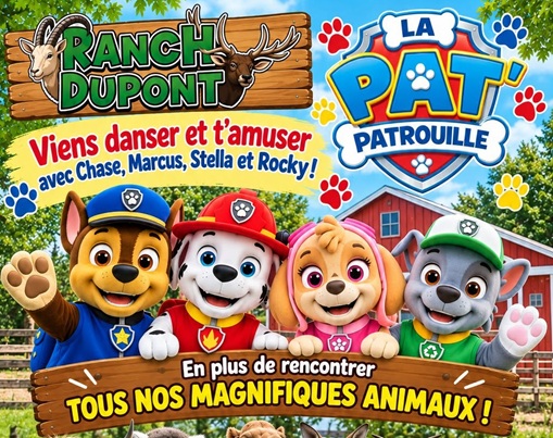 Viens rencontrer la Pat&rsquo;Patrouille au Ranch Dupont